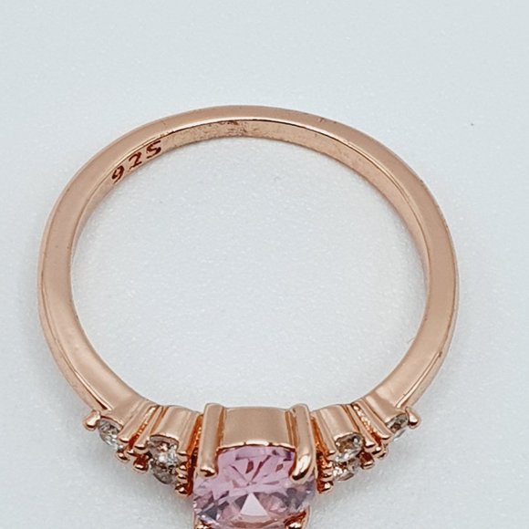 "Sweet Tiny Oval Flower Pink Rose Gold Rings for Women, VIP003 - Picture 9 of 12